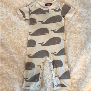 Milkbarn Gray and White Whale One Piece